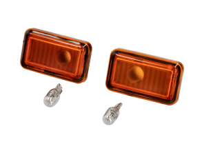 Zijrichtingaanwijzers vierkant amberkleurig. (set van 2) Porsche 924 / 944 / 968 / 993 / 964 / 911 - 4A0949101, 99963103290