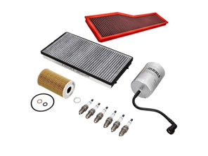 Motoronderhoudsset - Lucht-/brandstof-/oliefilters, bougies en meer - voor Porsche 986 Boxster 2.5L 1997-1999 - 99610722560, 99610731351, 0PB115499A, 99611025301, 99611013103, 99611013104, 90012310630, 99657221901, 99657221902, 99657121903, 99757121900, 99757121901, 99757121902, 99917020190