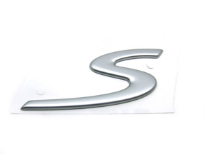 S - Badge, mat zilver. Porsche 997 C2S / C4S - 99755924300, 997.559.243.00