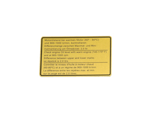 Aufkleber, Motorölstand. Porsche 911 1973 - 91100650400 - 911858, 1601502400