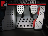 Rennline Aluminium 3 Piece Pedal Set Perforated. Porsche 924/944/968/996/997/Boxster/Cayman/991/Panamera - P45.21, P4521