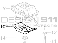 Tope del soporte del cojinete del soporte de la caja de cambios. Porsche 964 C4 / 993 C4 / 993 C4S / 993 Turbo MANUAL - 96437518301