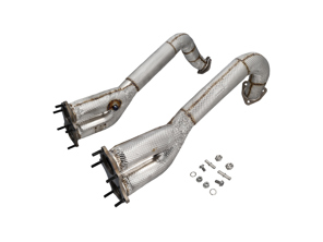 Akrapovic Link pipe set (Titanium) for Porsche 718 Cayman GT4 / Spyder - OPF/GPF 02/2020>> - 982254351B, 982254351AB, 982254351N, 982254350B, 982254350AB