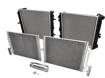 Set radiatore acqua e aria condizionata (aria condizionata). Porsche 996 / Boxster 986 / 996 GT3 - 94457314301, 99757391101, 99610613151, 99610613251