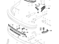 Restaurierungs-Dichtungssatz für vordere Stoßstange. Porsche 911 1974-89 - 91150518705, 91179950513, 91179950514, 91150537500, 91150530700, 91150530800, 91150544701, 91150514902, 91150541700, 91150541800, 90002500804, N0111856, 99950701801, 90015102703, N0211963, 90151179121, 90002508001, 90008402601