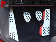 Rennline Aluminium 3 Piece Pedal Set with Porsche Crest Rubber Grip. Porsche 981/991 718/991.2 PDK - P7162101C, P71.62101C