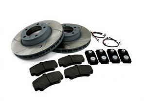 FRONT Brake Pads and Slotted Brake Disc Package. Porsche 996 C4S / 996 Turbo - 99635140904, 99635141004, 99635194913, 99635108901, 99661236501