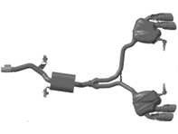 Sistema de escape deportivo, con salidas de escape plateadas. Porsche 95B.2 Macan S - 95B044211, 95B044211A