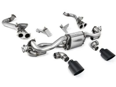 Milltek GPF Bypass Sports Exhaust With Cerakote Black GT-115 Trims. Porsche 718 Cayman GT4 / Boxster GTS 4.0L - 982251053E, 982251053K, 982251053F, 982251053H, 982251053D, 982251053G, 982254351B, 982254351L, 982254351AA, 982254351P, 982254351R, 982254350B, 982254350L, 982254350AA, 982254350P, 982254350R - SSXPO163