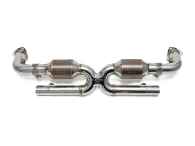 Fabspeed 运动型 X 型催化器排气管。适用于保时捷 996 GT3 (1999-2005) - 99611302293, 99611302297, 99611302193, 99611302197 - FS.POR.996GT3.SCX