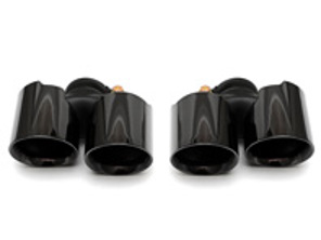 Escape Deluxe Quad-Style Tail Pipe Black Chrome. Porsche 997.1 Carrera - 99711115100, 99711115101, 99711198150, 99711198111, 99711115200, 99711115201, 99711198210, 99711198211