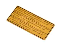 Adhesivo para nivel de aceite del motor. Porsche 964 / 993 - 96400611100 - 1601502600, 911858-02