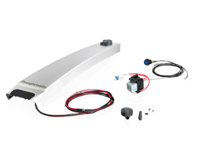 B-pillar trim with power supply cable set, Silver. Porsche 957 Cayenne 2008-10 - PCG559320A