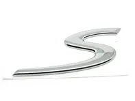 S - Abzeichen CHROM. Porsche 986 Boxster / 996 Turbo S / 997.2 Turbo S - 98655924301