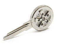 Blank key shank in silver Fuchs Retro Porsche 911 1965-89 / 964/ 993 - 91153890300, 91453190310, 94453804101