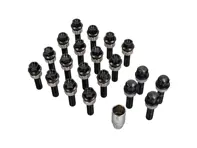 Wheel bolts and locking bolts kit. (Upto 18mm spacers) Black plated for modern Porsches - 99636120302, 99636120301, 99636120300, WHT004676A, WHT006978, WHT010065A