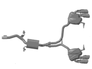 Sportauspuffanlage, mit silbernen Spitzen. Porsche MacanII - 95B044210