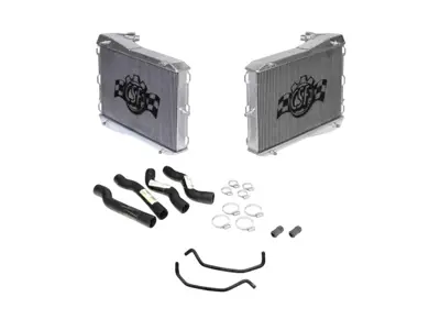 Radiateur en aluminium pour liquide de refroidissement et durites (lot de 2). Porsche 986 Boxster - 99610613151, 99610613251, 99610613150 - 7044