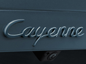 'Cayenne' rear lid badge, Primed. Porsche 9YA Cayenne Turbo Coupe - 9Y004487022G2X, 9Y004487022
