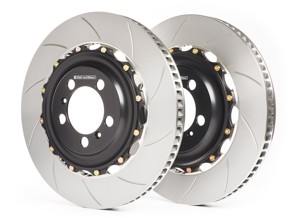 Brake Disc / Rotor Slotted Kit 2-pc FRONT 996 C4S / 996 Turbo / 997 C2 / C4 / C2S / C4S - CS-12-90, A1-032SL, A1-032SR