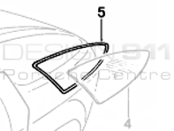 Junta Vidrio Trasero 1/4 DERECHO. Coches Porsche 928 con alerón trasero - 92854303704, 92854303804