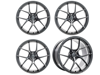 Juego de llantas de aleación Titan 7 Forged T-S5 de 5 radios divididos, 18" en titanio satinado. Porsche 987 / 981 / 718 - TS501890048513071ST, TS501810035513071ST