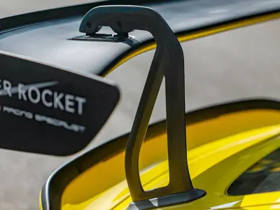 Heckflügel-Schwanenhals-Riser-Satz 3 Zoll, trockene Kohlefaser. Porsche 718 GT4 RS - 9GT827465D, 9GT827466D - SRRISERCF