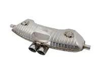 Stainless Steel OE-Style Exhaust Muffler / Silencer with Twin S-Style Tailpipes for Porsche 986 Boxster 2.5L / 2.7L / 3.2L 1997-2004 - 99611112106, 99611112107, 99611114105, 99611114202, 99611114211, 99611114215, 99611115101, 99611115202, 00004420009, 00004420010, 00004420011, 00004420012