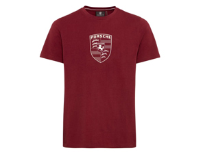 T-Shirt Porsche Crest, Rouge Bordeaux – Collection Essential - WAP671