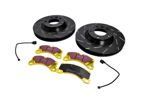 Set sportremschijven en -blokken voor de voorzijde. Porsche 958 Cayenne 3.0L Diesel / 958 Cayenne 3.6L Benzine - 95535140151, 95535140251, 95835193930, 95861236500