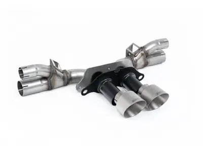 Milltek Sports Rear Silencer Bypass, GT-100 Brushed Titanium Trims. Porsche 991.2 GT3 / GT3 RS 2018-20 - 99711102792, 99711102799, 99711102790 - SSXPO197