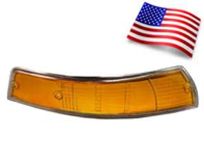 Lentille de clignotant avant, avec jante CHROME. Porsche 911/912 1969-71 États-Unis - 90163190305, 90163190405, 14961S, 14961D, 14961, 14961/D, 14961/S