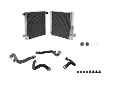 Radiateur en aluminium pour liquide de refroidissement et durites, lot de 2. Porsche 981 Boxster / 981 Cayman / 991.1 - 99110613103, 99110613203 - 7067, 7066