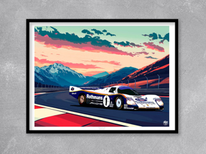 保时捷 962C Le Mans 1986 海报（黑色边框）