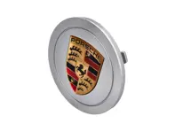 Enjoliveur de roue avec écusson en couleur, argent. Porsche 993 - 9933613030761M