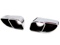 DesignTek Auspuff-Endrohre Twin Square Design, 60mm, POLIERT für Porsche 997 Turbo - 99711125281, 99711125282, 99711125181, 99711125182