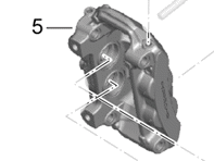 Brake caliper, FRONT. Porsche 982 Boxster S / 982C Cayman S - 982615123C, 982615124C