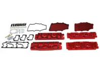 Juego de tapa de árbol de levas y carcasa de cadena en aluminio rojo. Porsche 964 - 96410510701, 96410510801, 96410511601, 96410511602, 96410511603, 96410511604, 96410511605, 96410511606, 96410590200, 96410511503