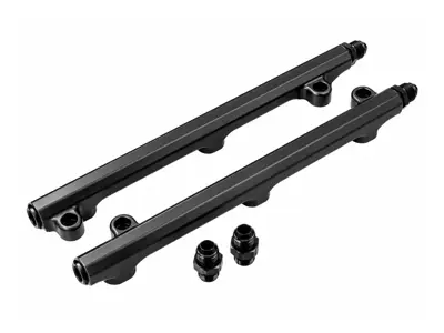 CNC-Machined Fuel Rail Kit Black Anodised. Porsche 964 / 993 3.6L - 99311004002, 99311004004, 96411030700, 96411030800 - AMS9050033