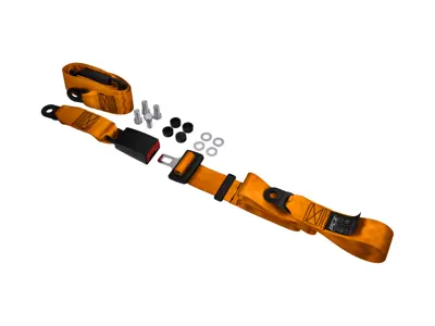 Cintura addominale posteriore statica a 2 punti in arancione (set di 2). Porsche 911 78-89 / 964 / 993 / 968 / 924 / 944 - 47785779570B, 911116