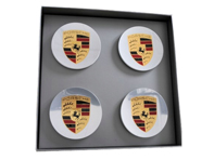 Enjoliveurs avec écusson de couleur pour Porsche 718 Boxster / Cayman (Lot de 4) - 00004460508, 99104460023, 00004460708