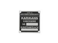Chassis Number and Paint Code Badge. KARMANN. Porsche 911 65-69 / 914 - 90270111100