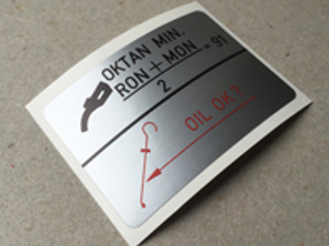 Fuel and oil gas filler door sticker. Porsche 911 / 924 / 928 / 944 (1985 – 1994) - 93070120301