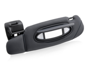 Sonnenblende, Leder, links, in Metropole Blue. Porsche 996 C2 / C4 - 99673198003G11