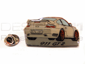 Anstecknadel 'Porsche 911 GT2' Weiß