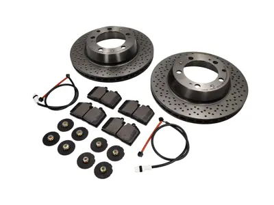 Kit pastiglie freno e dischi freno POSTERIORI. Porsche 993 C2/C4 1994-97 - 99335204102, 99361236502, 96435193903, 96535209601, 99635208600