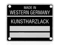 Chassis number and paint code plate. Porsche 911/912 65-89 - 90170111105