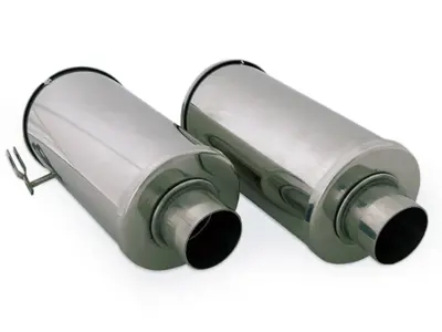 Boîtiers de volets de chauffage, acier inoxydable - Paire. Porsche 356A - 64421102100, 64421102200 - 9230001