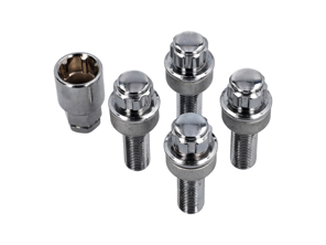 锁定车轮螺栓套件（标准尺寸）镀铬，适用于保时捷 - 99736198009, PAF009593, 99136105700, WHT006980C, WHT006980A, 9A700698000