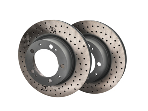 Brake Disc Rotor Front, Crossdrilled (PAIR). Porsche 944S2 / 944 Turbo / 968 - 95135104102, 95135104103, 95135104101 - 951 351 041 03 rd